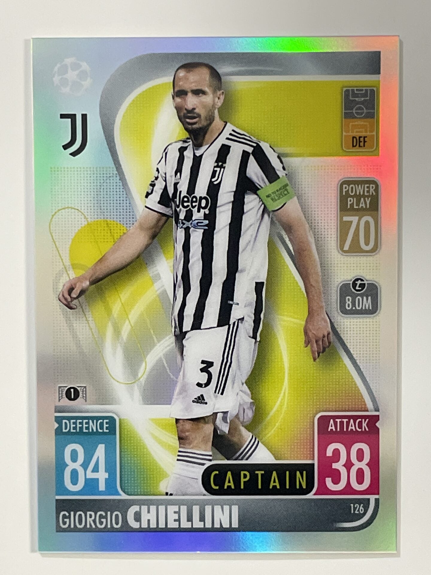 Giorgio Chiellini Refractor Topps Match Attax Chrome 2021 2022