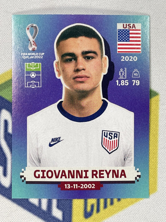 Giovanni Reyna USA Panini World Cup 2022 Qatar Stickers