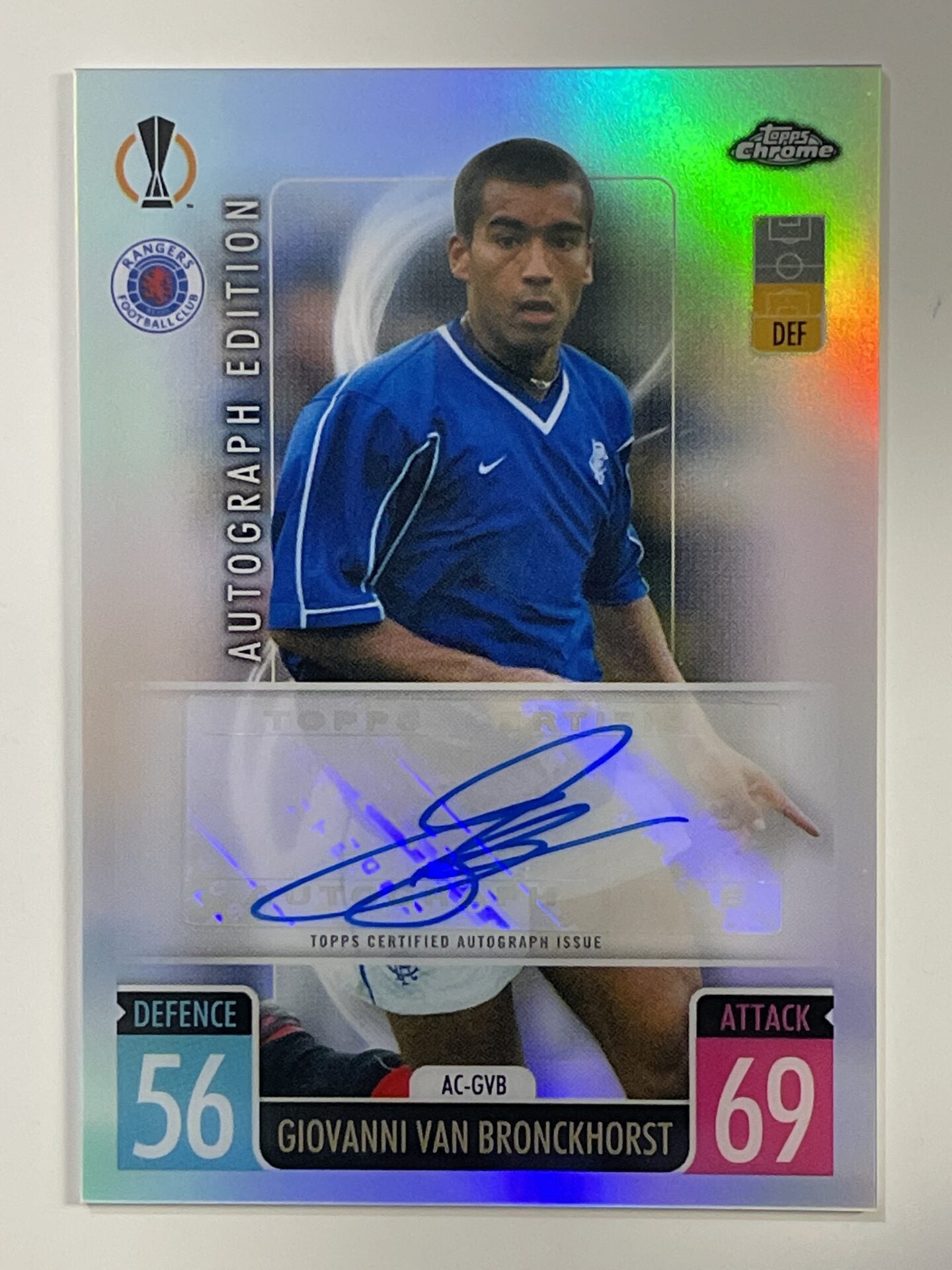 Giovanni Van Bronckhorst Autograph Topps Match Attax Chrome 2021 2022