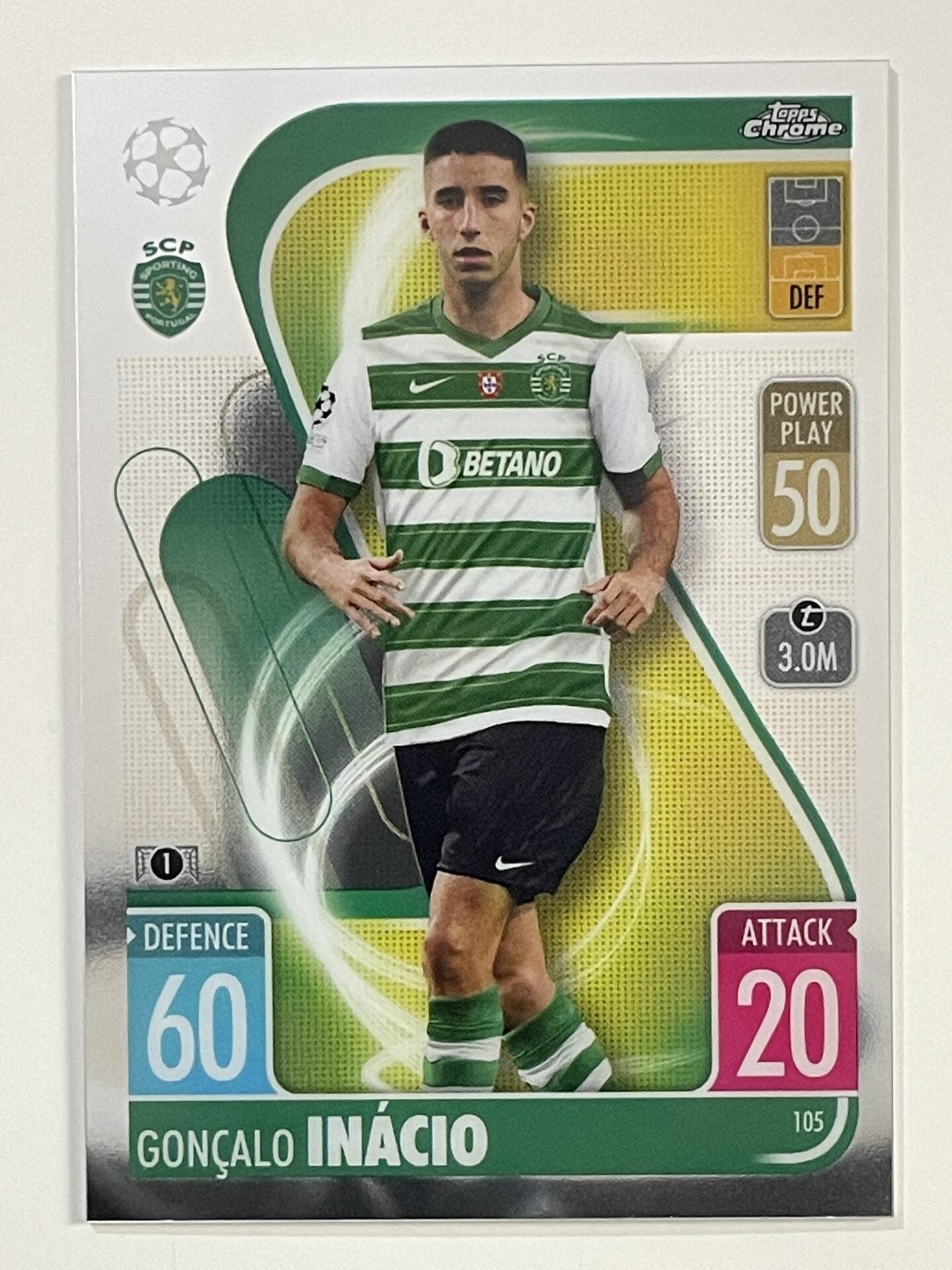 Goncalo Inacio Sporting CP Topps Match Attax Chrome 2021 2022 Football Card