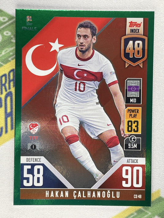 Hakan Calhanoglu Turkey Green Foil Parallel Topps Match Attax 101 Road to Nations League 2022 Card