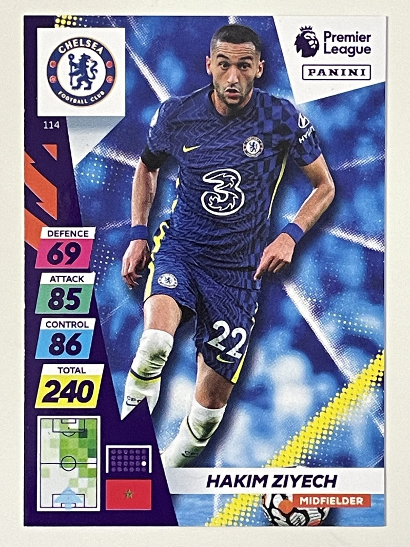 Hakim Ziyech Chelsea Base Panini Adrenalyn XL PLUS Premier League 2021 2022