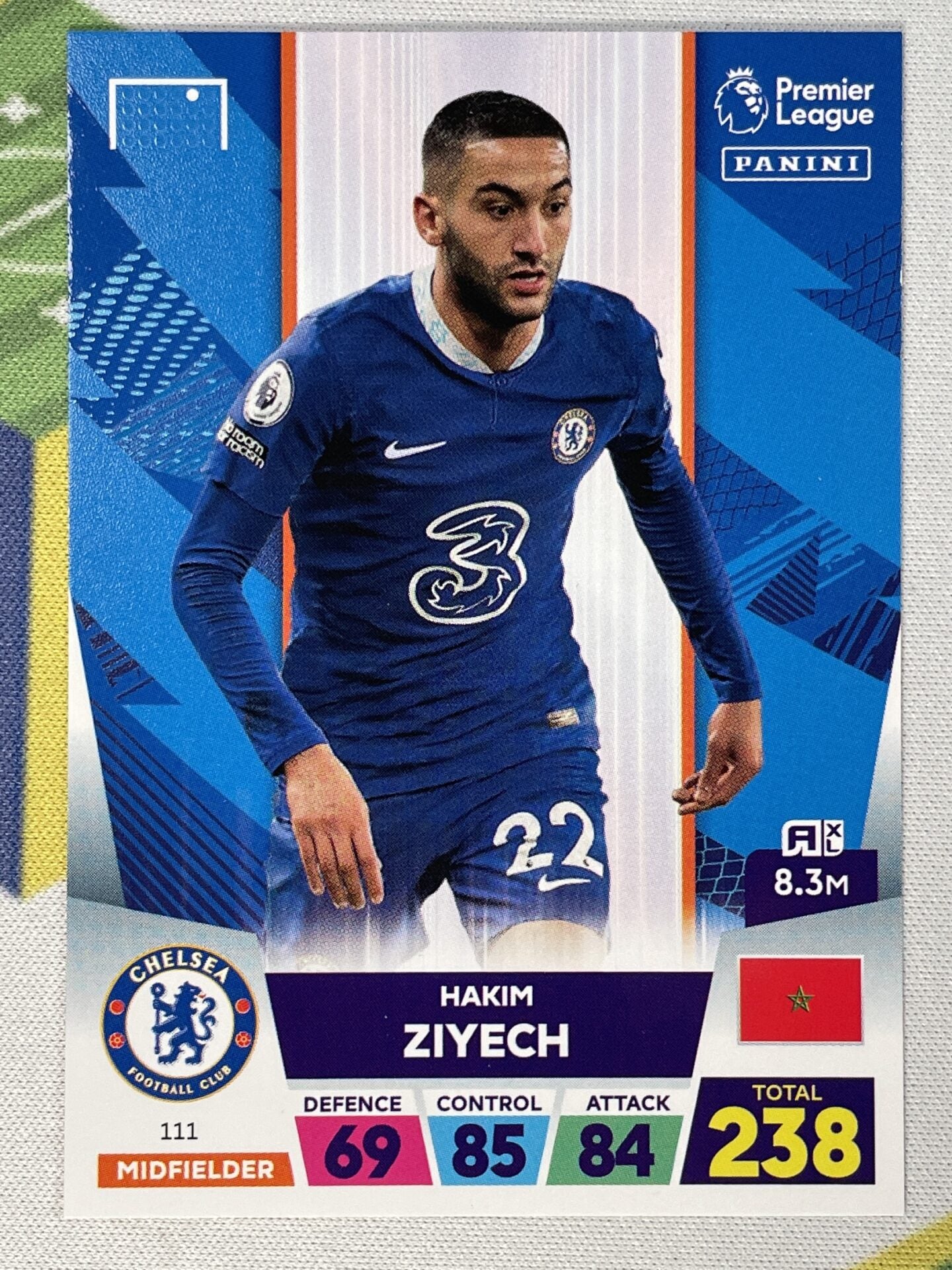 Hakim Ziyech Chelsea Panini Premier League Adrenalyn XL 2023 Card