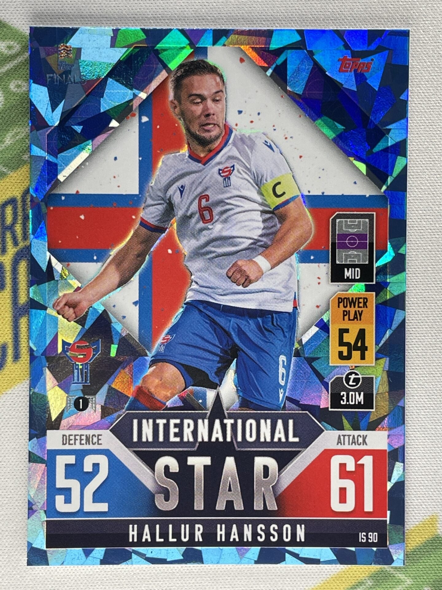 Hallur Hansson Faroe Islands Crystal Foil Parallel Topps Match Attax 101 Road to Nations League 2022 Card