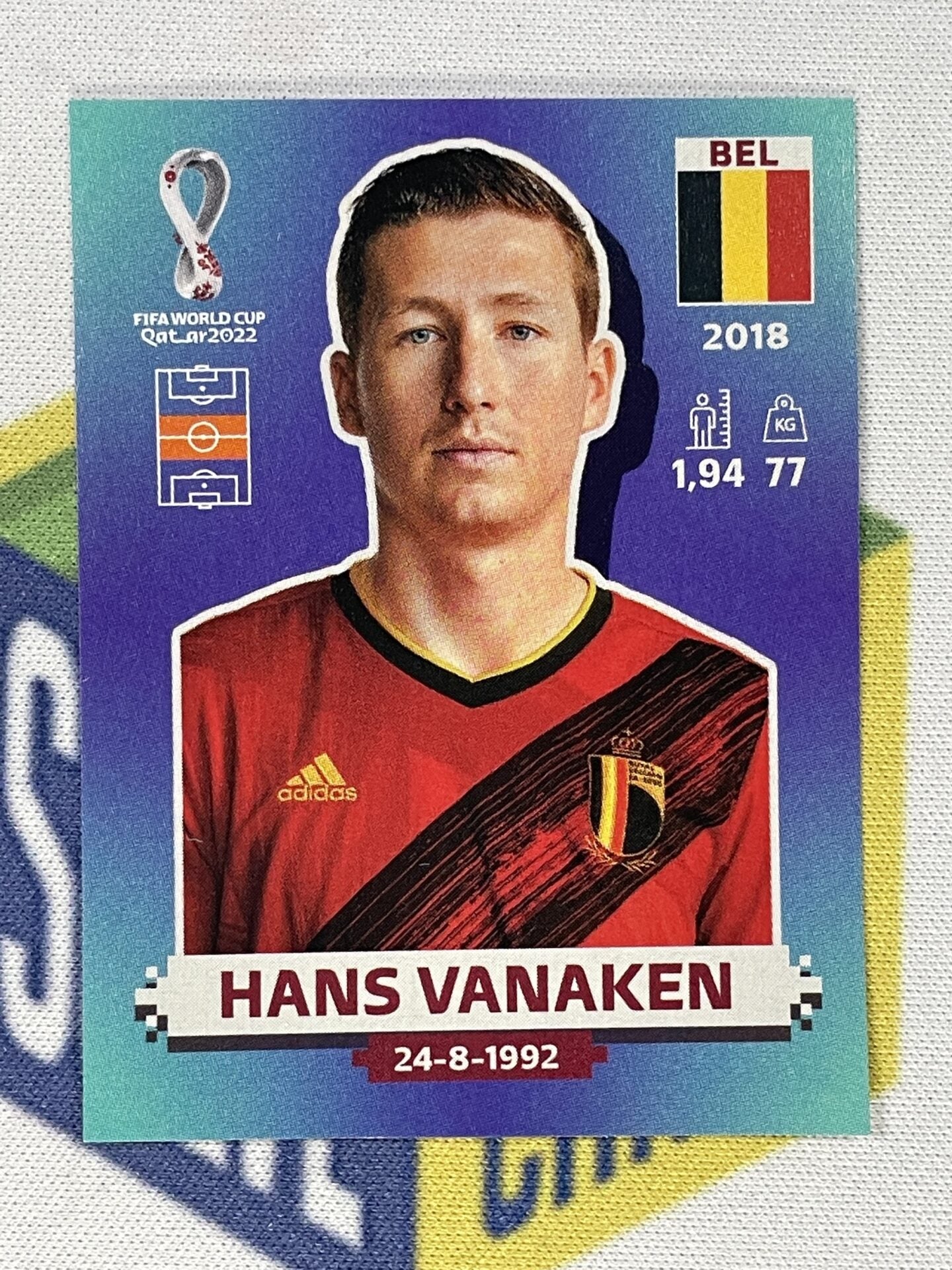 Hans Vanaken Belgium Panini World Cup 2022 Qatar Stickers