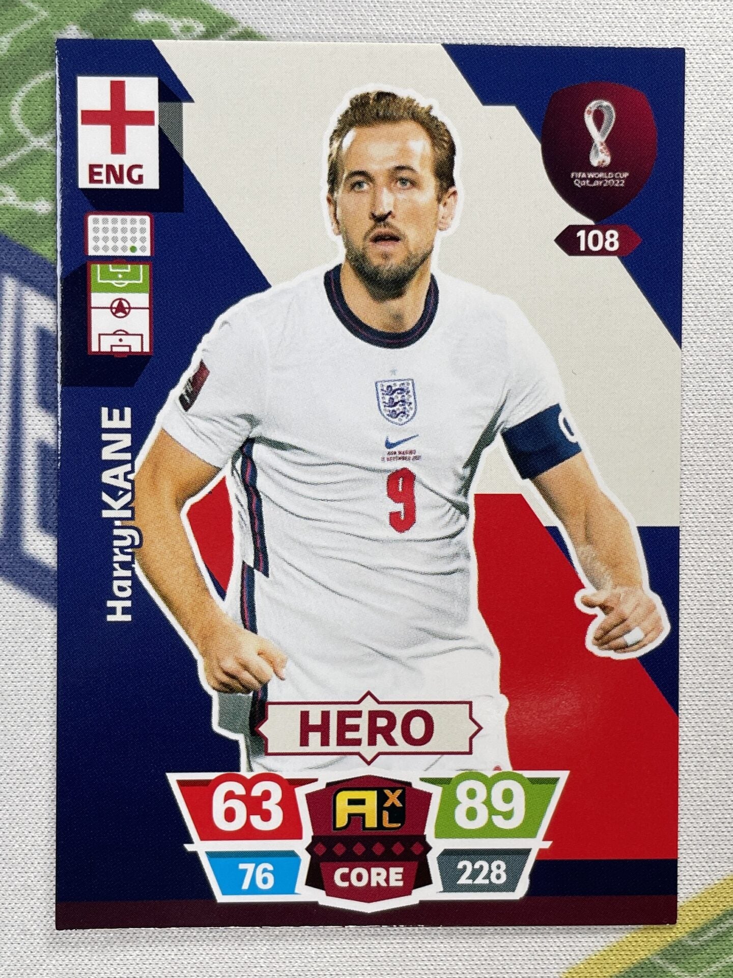 Harry Kane England Panini World Cup 2022 Adrenalyn XL CardEngland Panini World Cup 2022 Adrenalyn XL Card