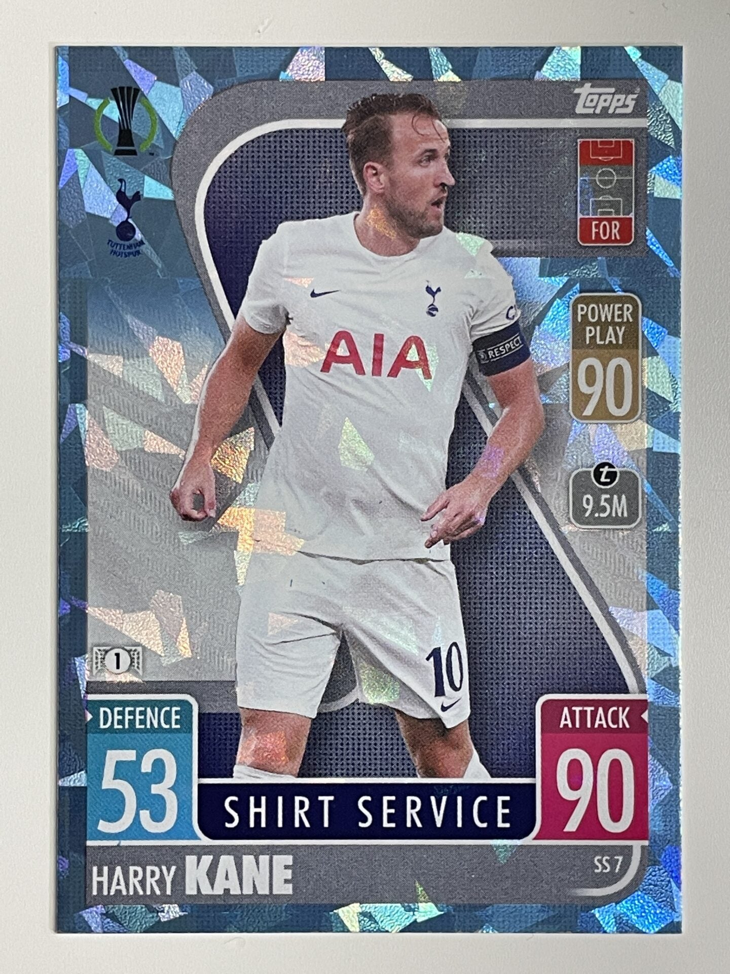 Harry Kane Tottenham Base Crystal Foil Parallel Topps Match Attax Extra 2021:22 Champions League Card