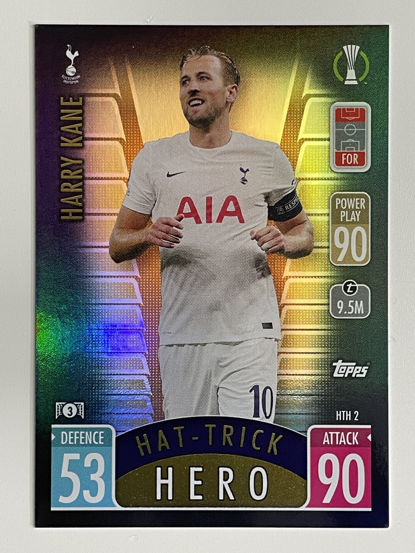 Harry Kane Tottenham Hat-trick Hero Topps Match Attax Extra 2021:22 Champions League Card