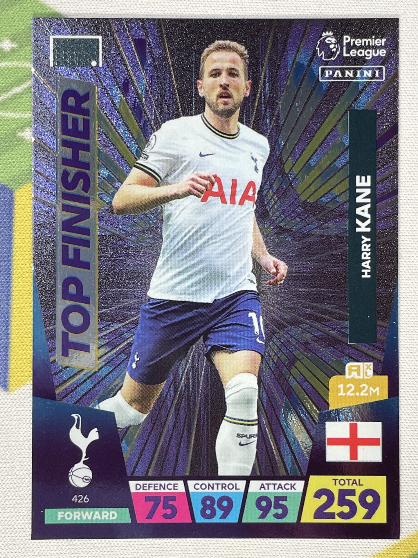 Harry Kane Tottenham Hotspur Top Finisher Panini Premier League Adrenalyn XL 2023 Card