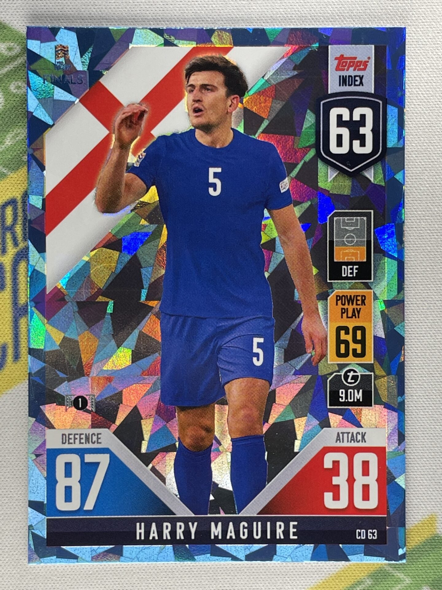 Harry Maguire England Crystal Foil Parallel Topps Match Attax 101 Road to Nations League 2022 Card