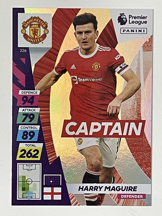 Harry Maguire Manchester United Captain Panini Adrenalyn XL PLUS Premier League 2021 2022