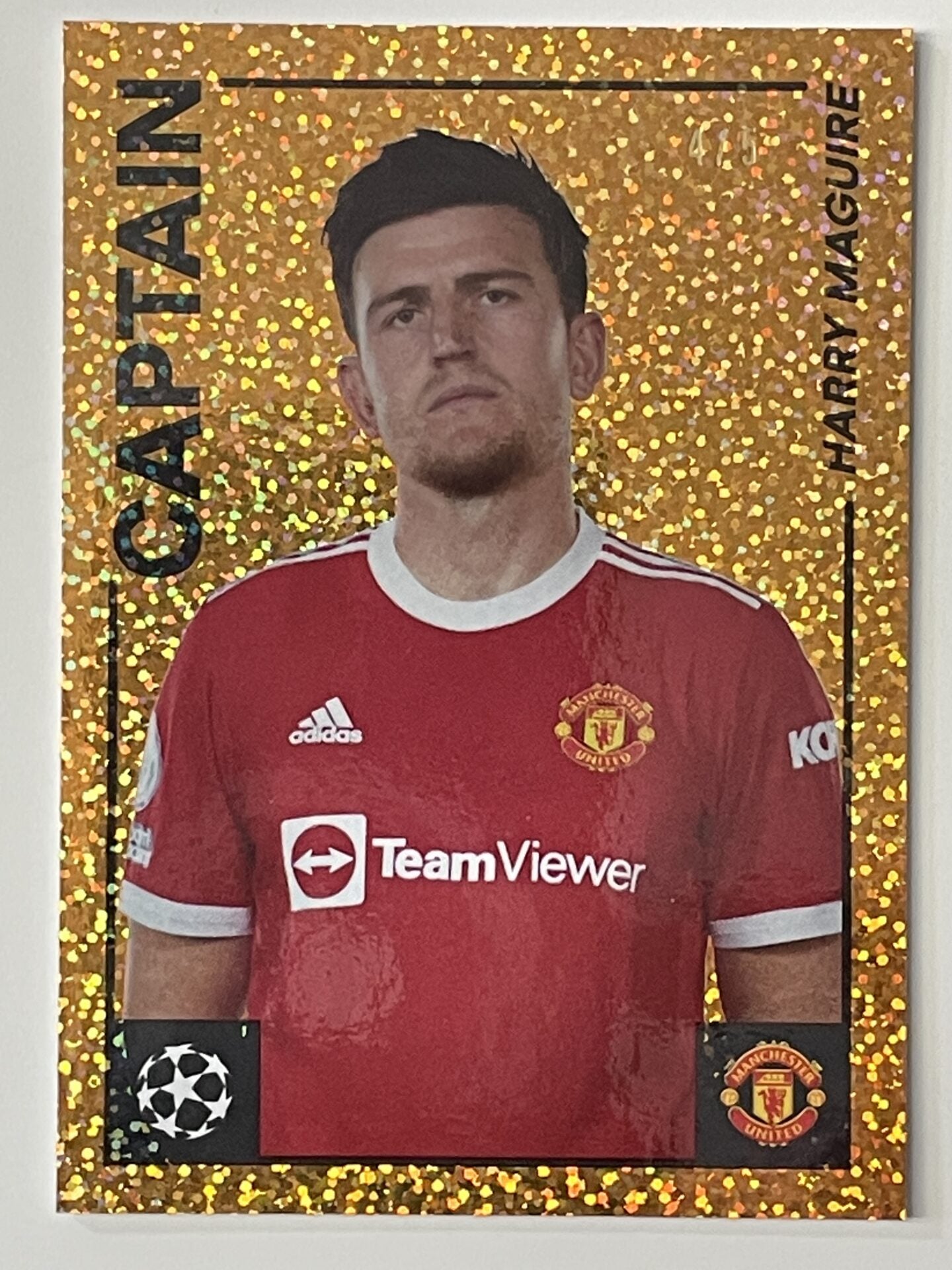 Harry Maguire Manchester United Captain Parallel 4:5 Topps Merlin Heritage 97 UEFA Champions League Card