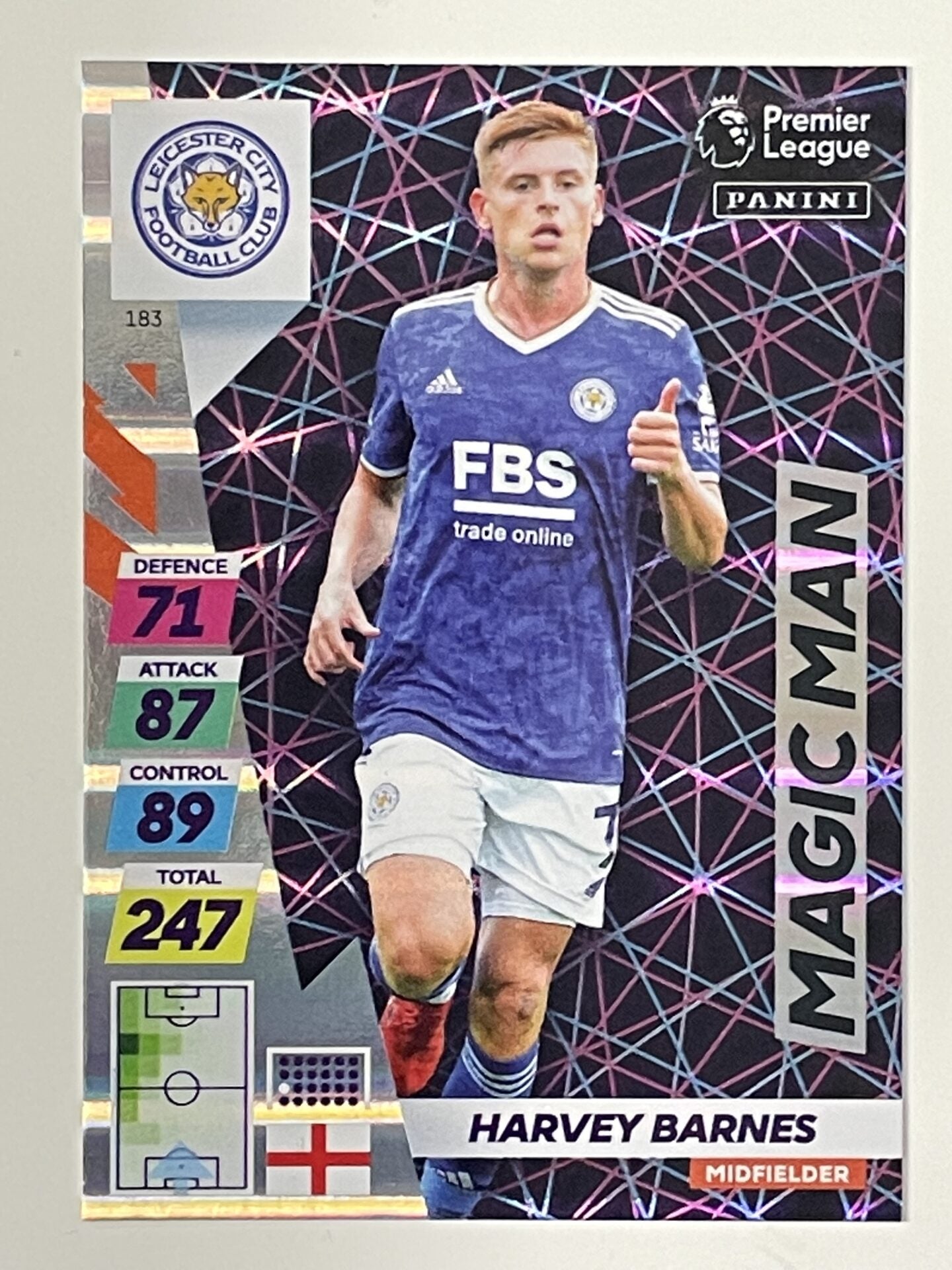 Harvey Barnes Leicester City Magic Man Panini Adrenalyn XL PLUS Premier League 2021 2022