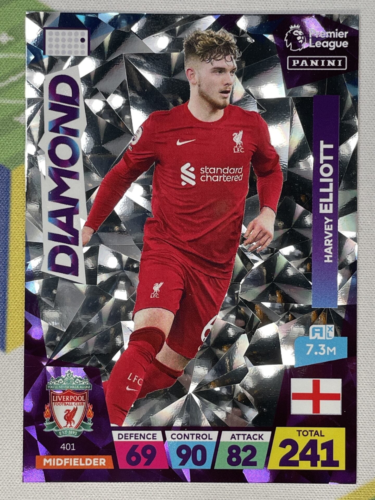 Harvey Elliott Liverpool Diamond Panini Premier League Adrenalyn XL 2023 Card