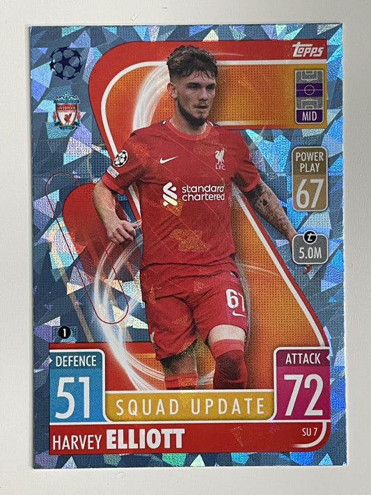 Harvey Elliott Liverpool FC Base Crystal Foil Parallel Topps Match Attax Extra 2021:22 Champions League Card