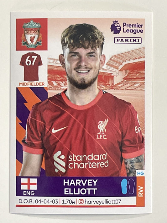 Harvey Elliott Liverpool Panini Premier League 2022 Football Sticker