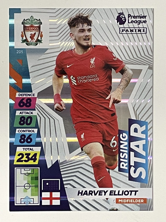 Harvey Elliott Liverpool Rising Star Panini Adrenalyn XL PLUS Premier League 2021 2022