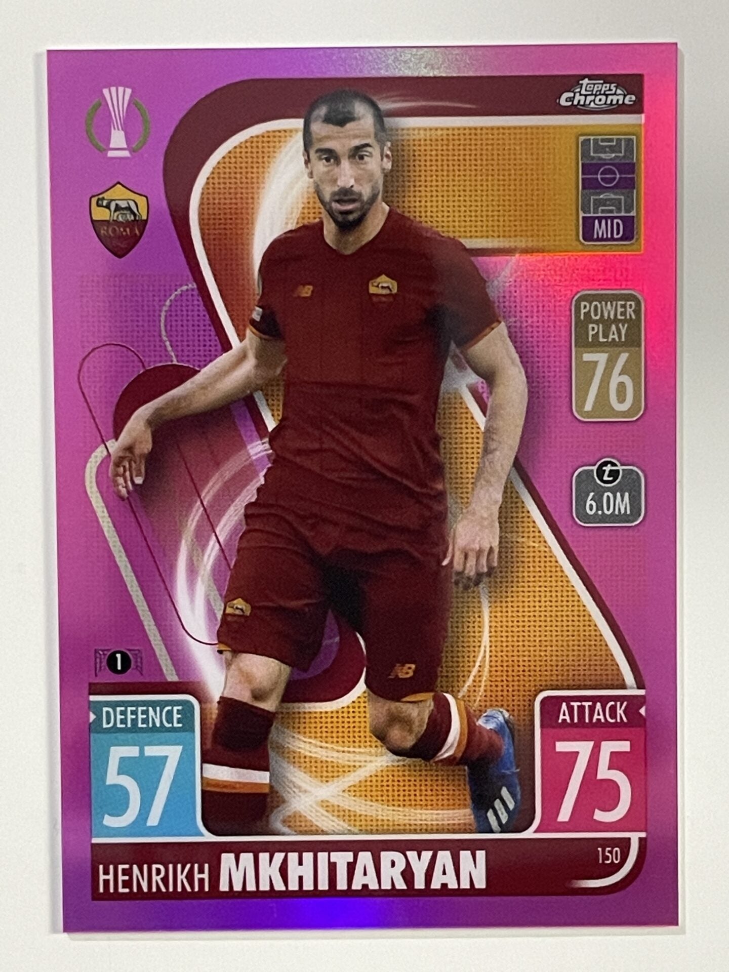 Henrikh Mkhitaryan Pink Parallel Topps Match Attax Chrome 2021 2022