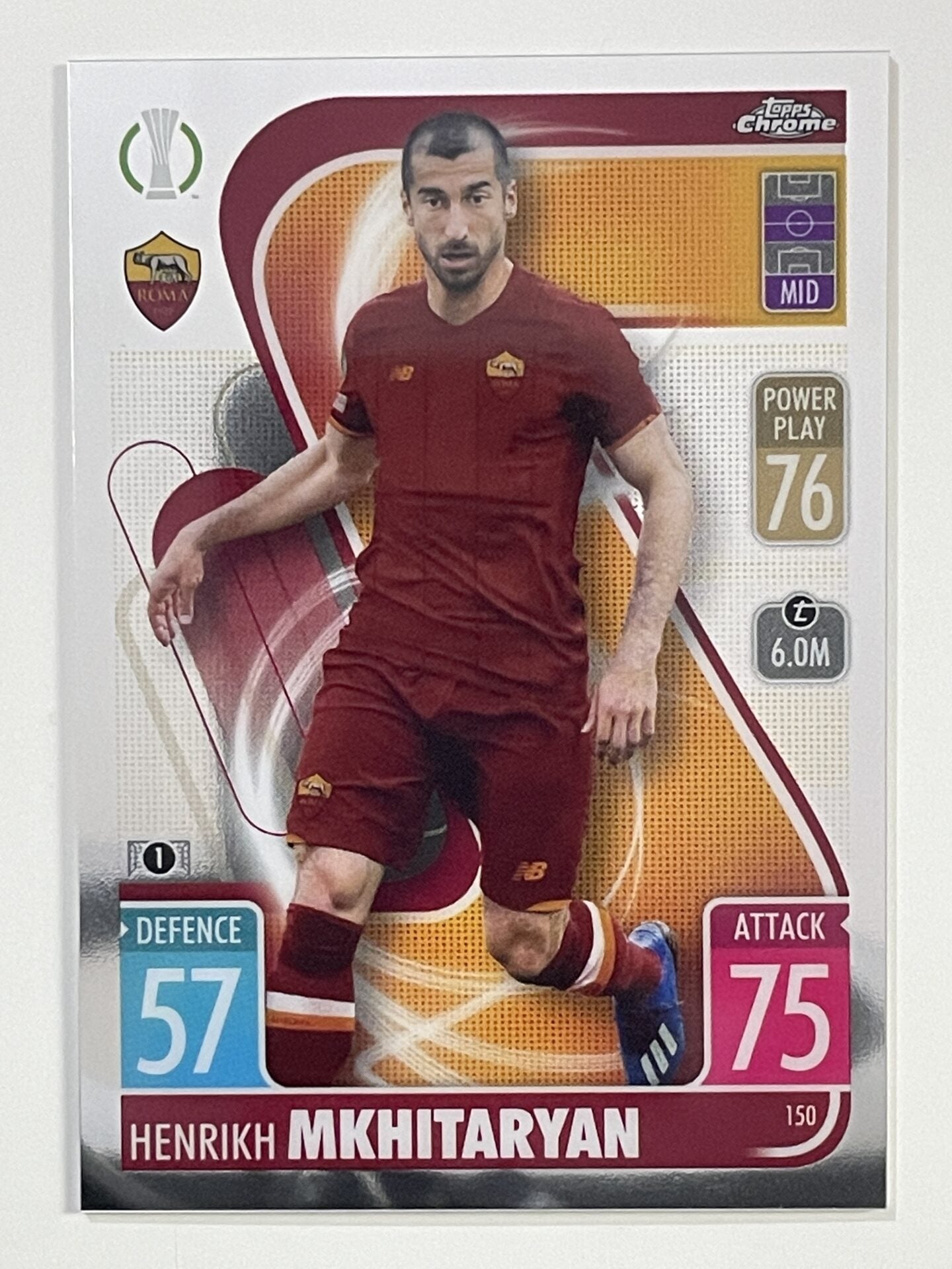 Henrikh Mkhitaryan Roma Topps Match Attax Chrome 2021 2022 Football Card