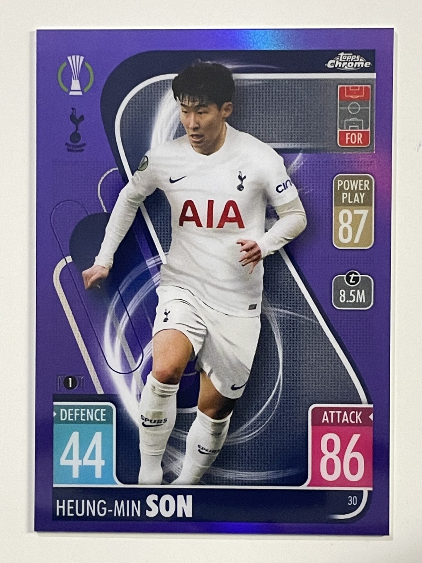 Heung-Min Son Purple Parallel Topps Match Attax Chrome 2021 2022