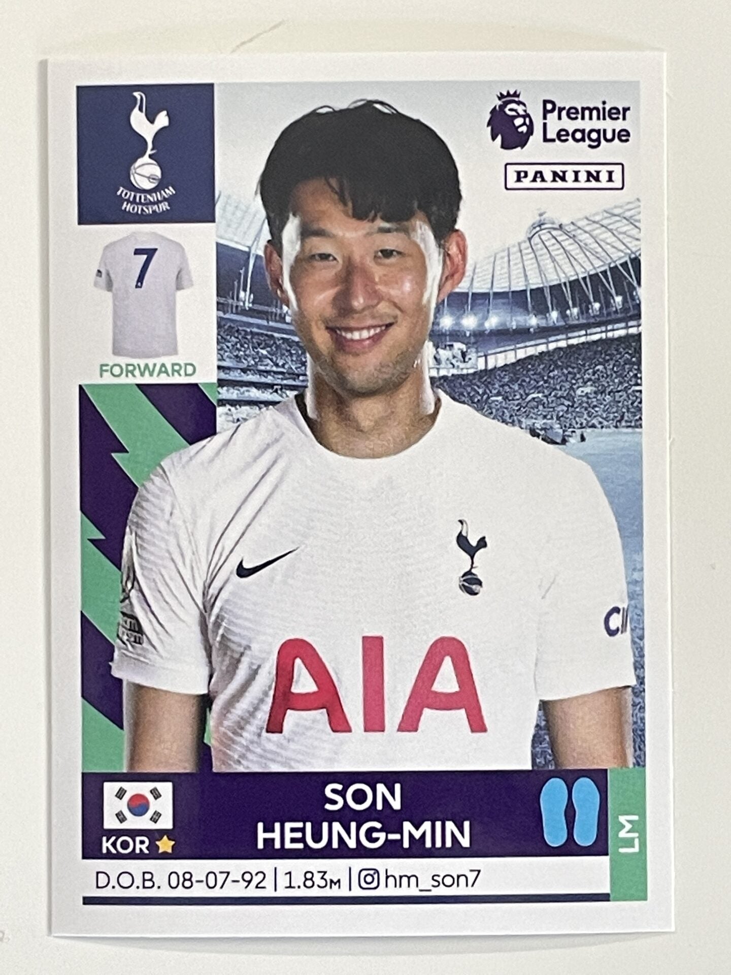 Heung-min Son Tottenham Hotspur Panini Premier League 2022 Football Sticker