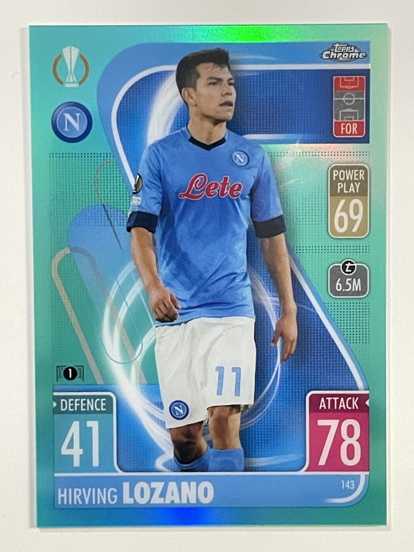 Hirving Lozano Aqua Parallel Topps Match Attax Chrome 2021 2022