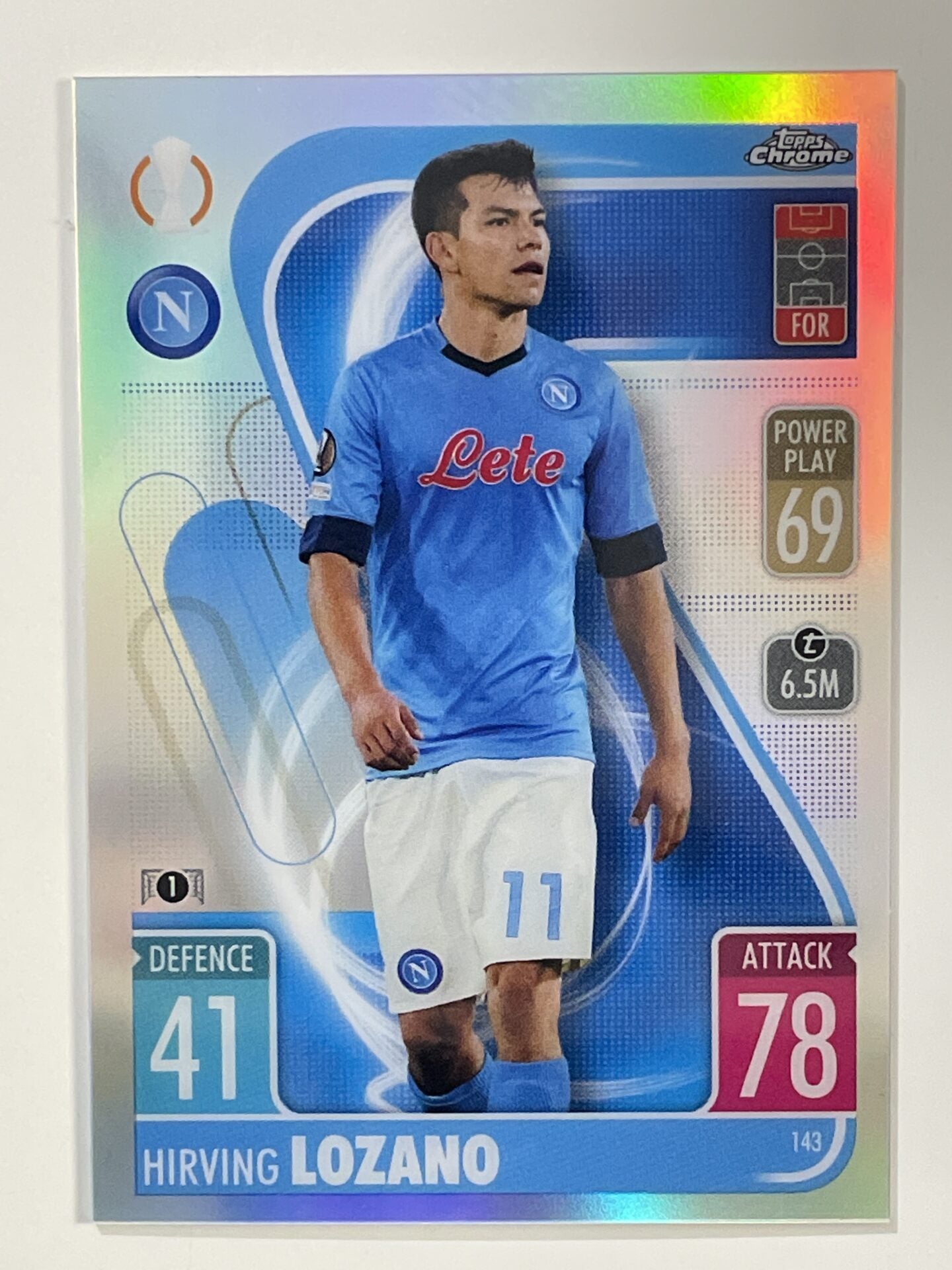 Hirving Lozano Refractor Topps Match Attax Chrome 2021 2022