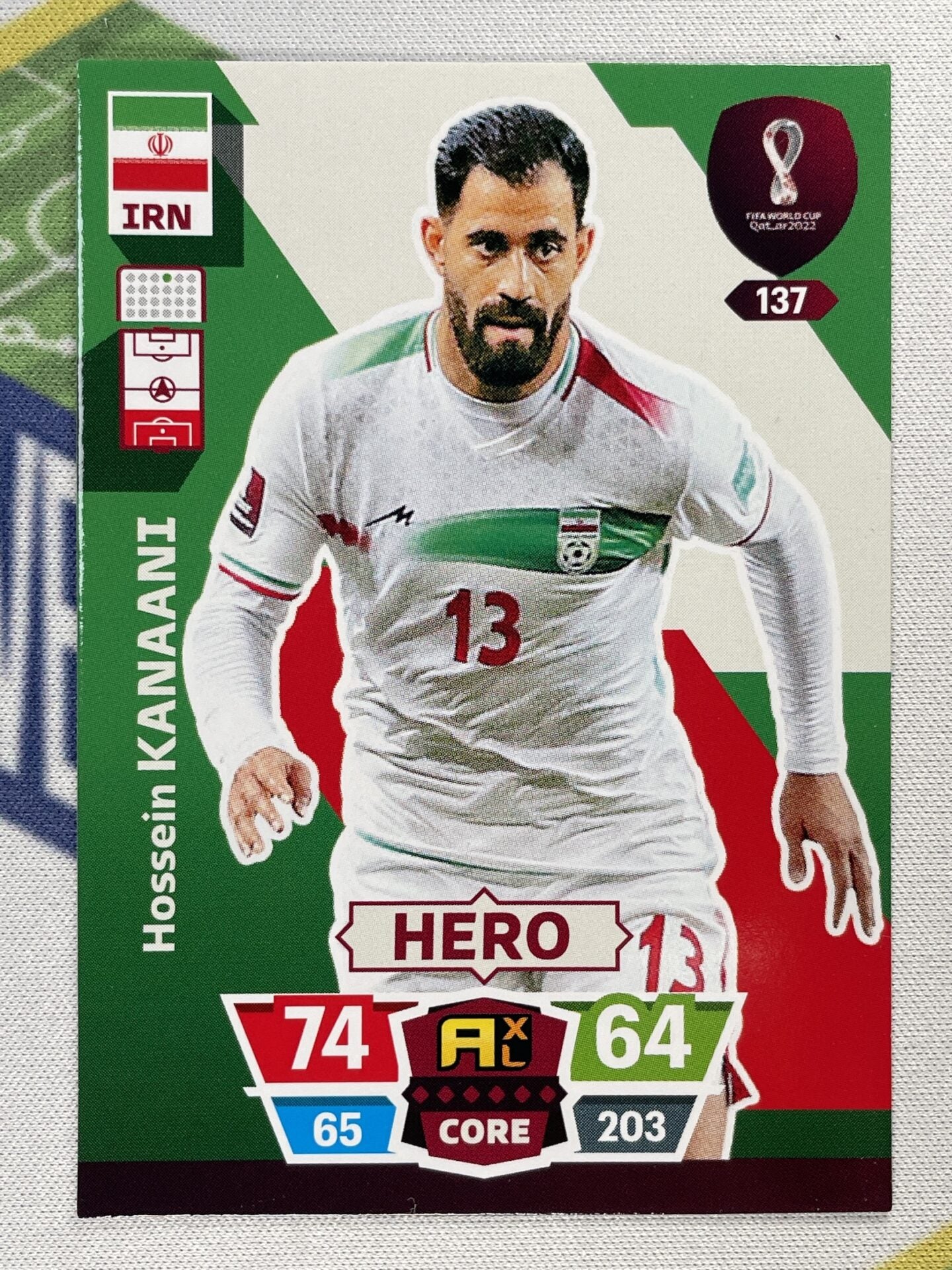 Hossein Kanaani Iran Panini World Cup 2022 Adrenalyn XL Card