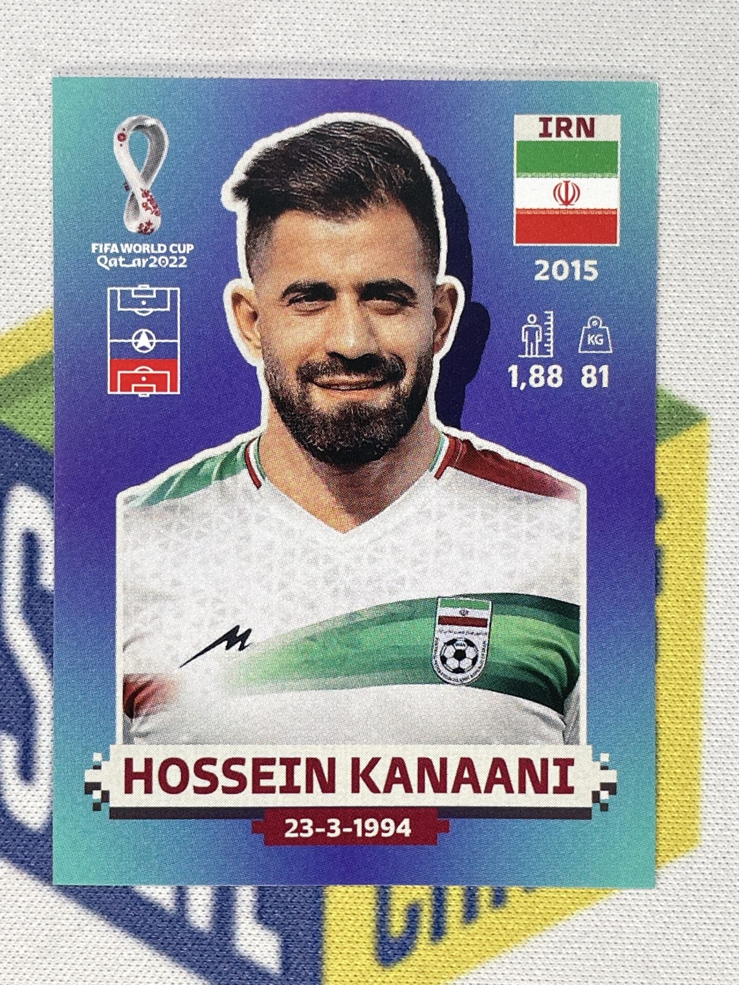 Hossein Kanaani Iran Panini World Cup 2022 Qatar Stickers