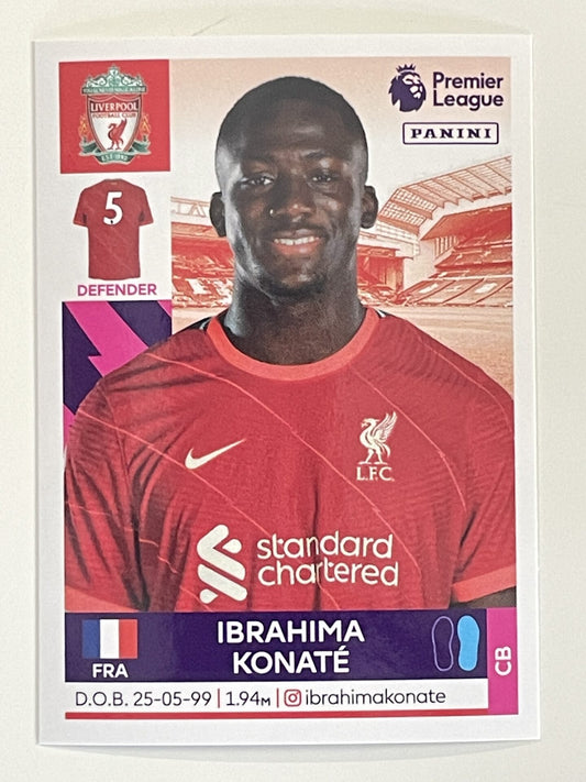 Ibrahima Konate Liverpool Panini Premier League 2022 Football Sticker