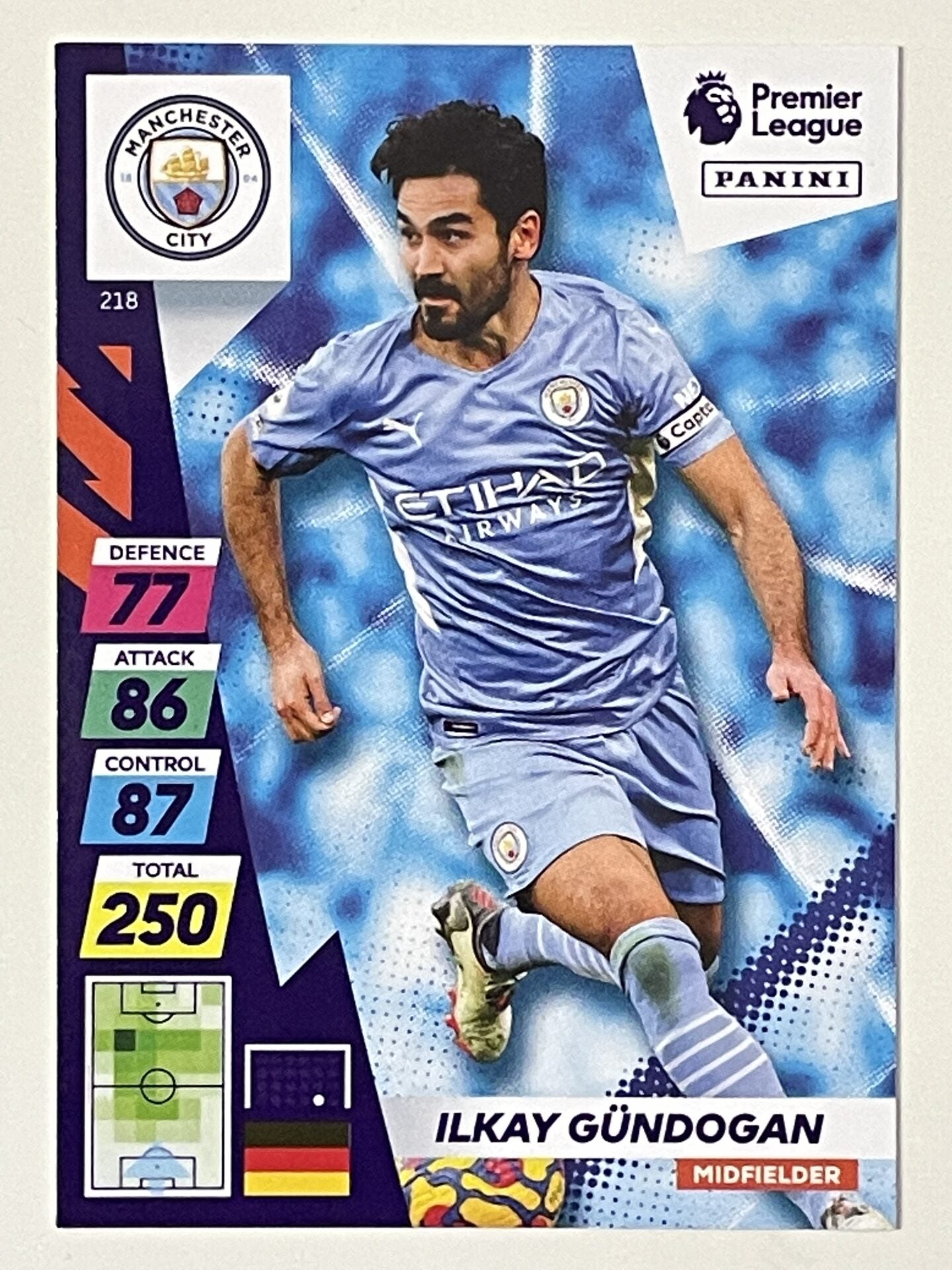 Ilkay Gundogan Manchester City Base Panini Adrenalyn XL PLUS Premier League 2021 2022