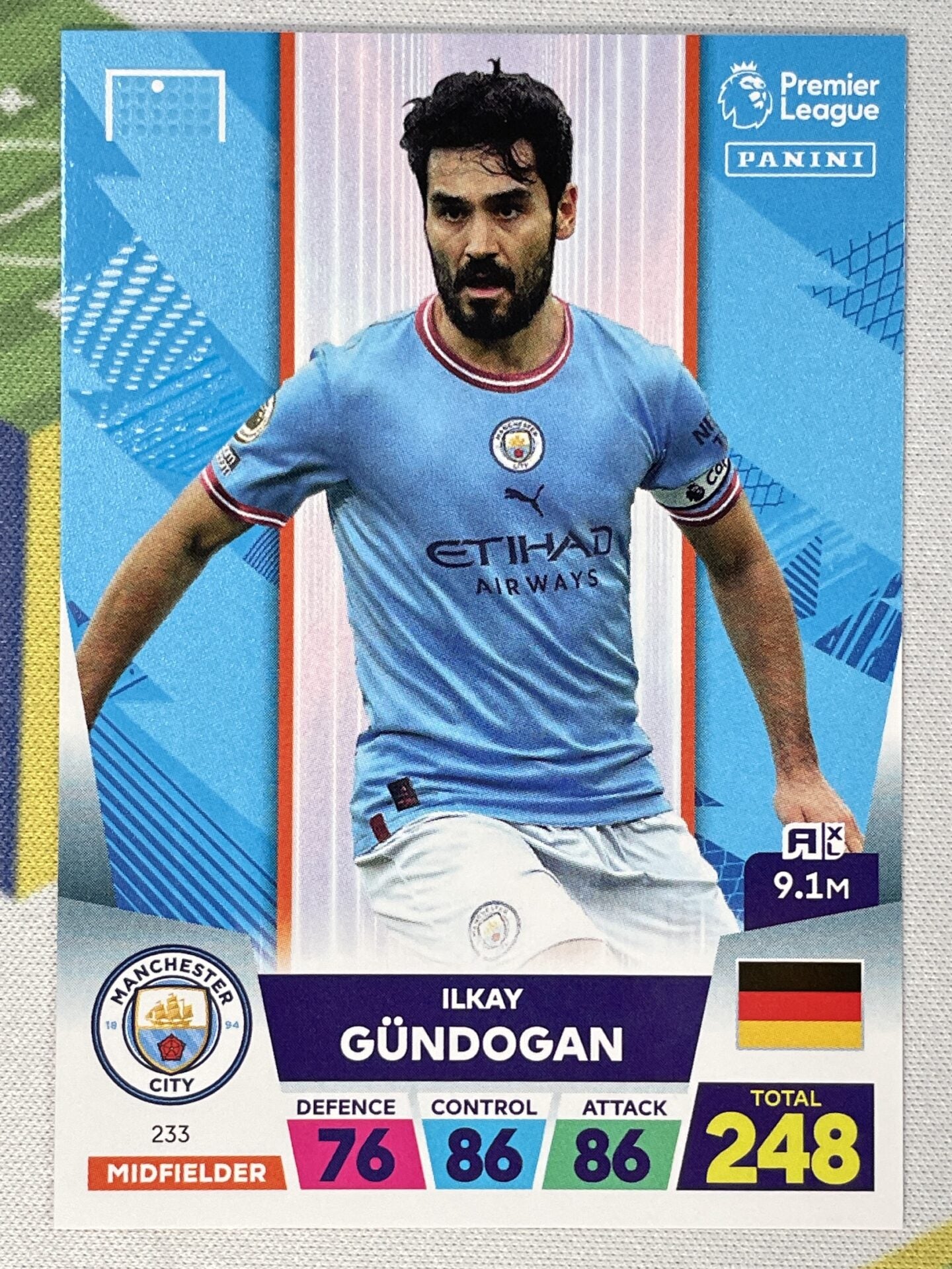 Ilkay Gundogan Manchester City Panini Premier League Adrenalyn XL 2023 Card