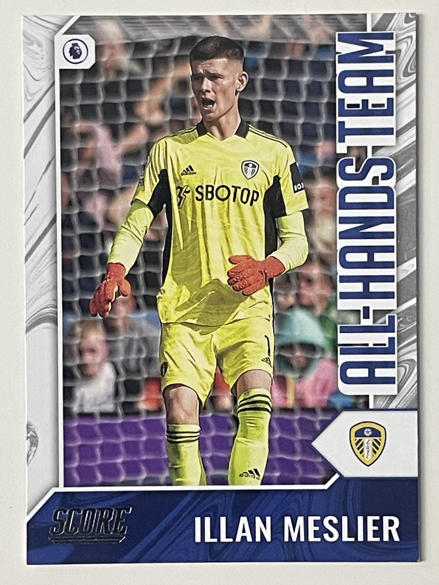 Illan Meslier Leeds United All-Hands Team Panini Premier League Score 2021 2022