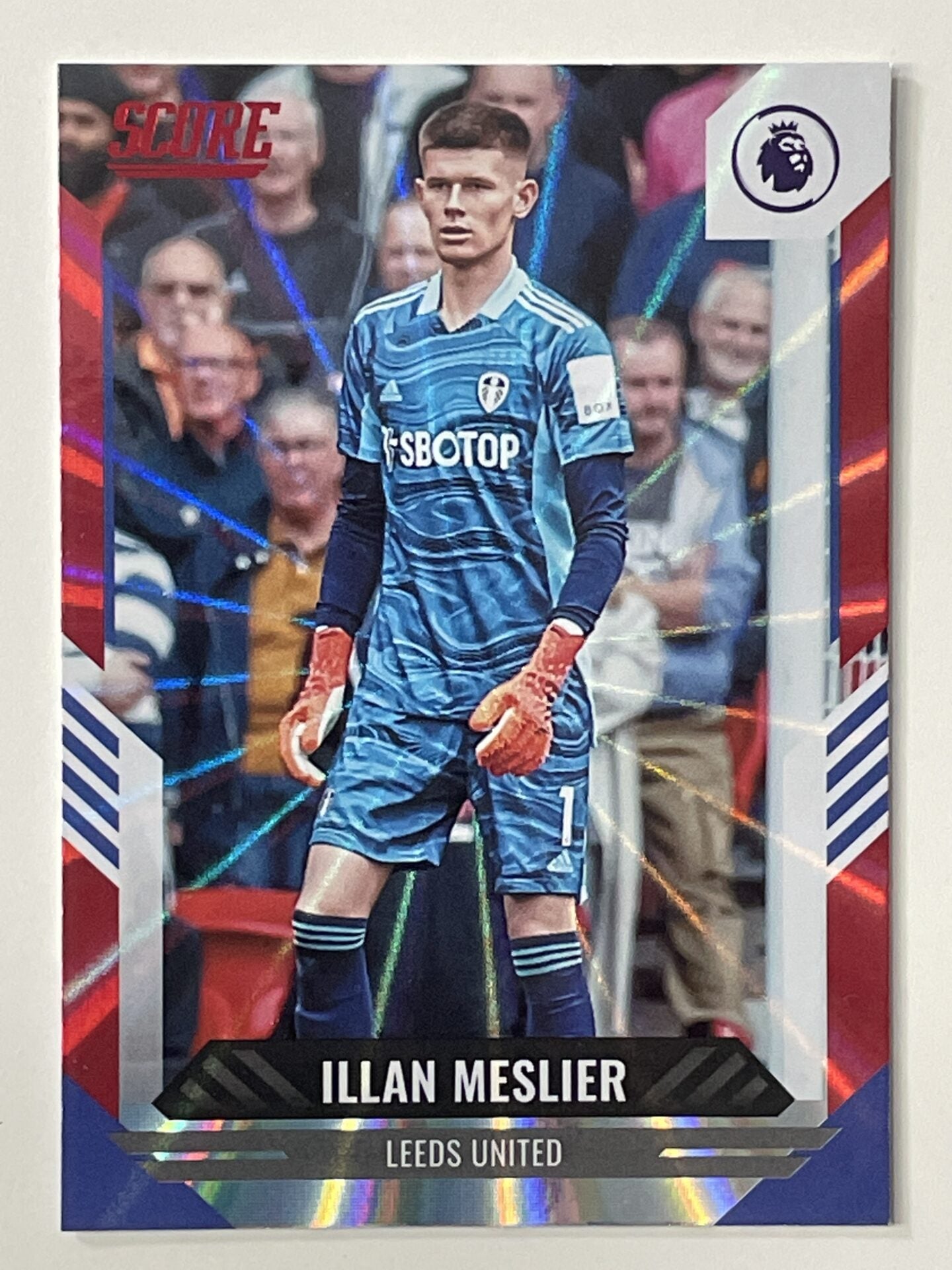 Illan Meslier Leeds United Base Red Laser Parallel Panini Premier League Score 2021 2022