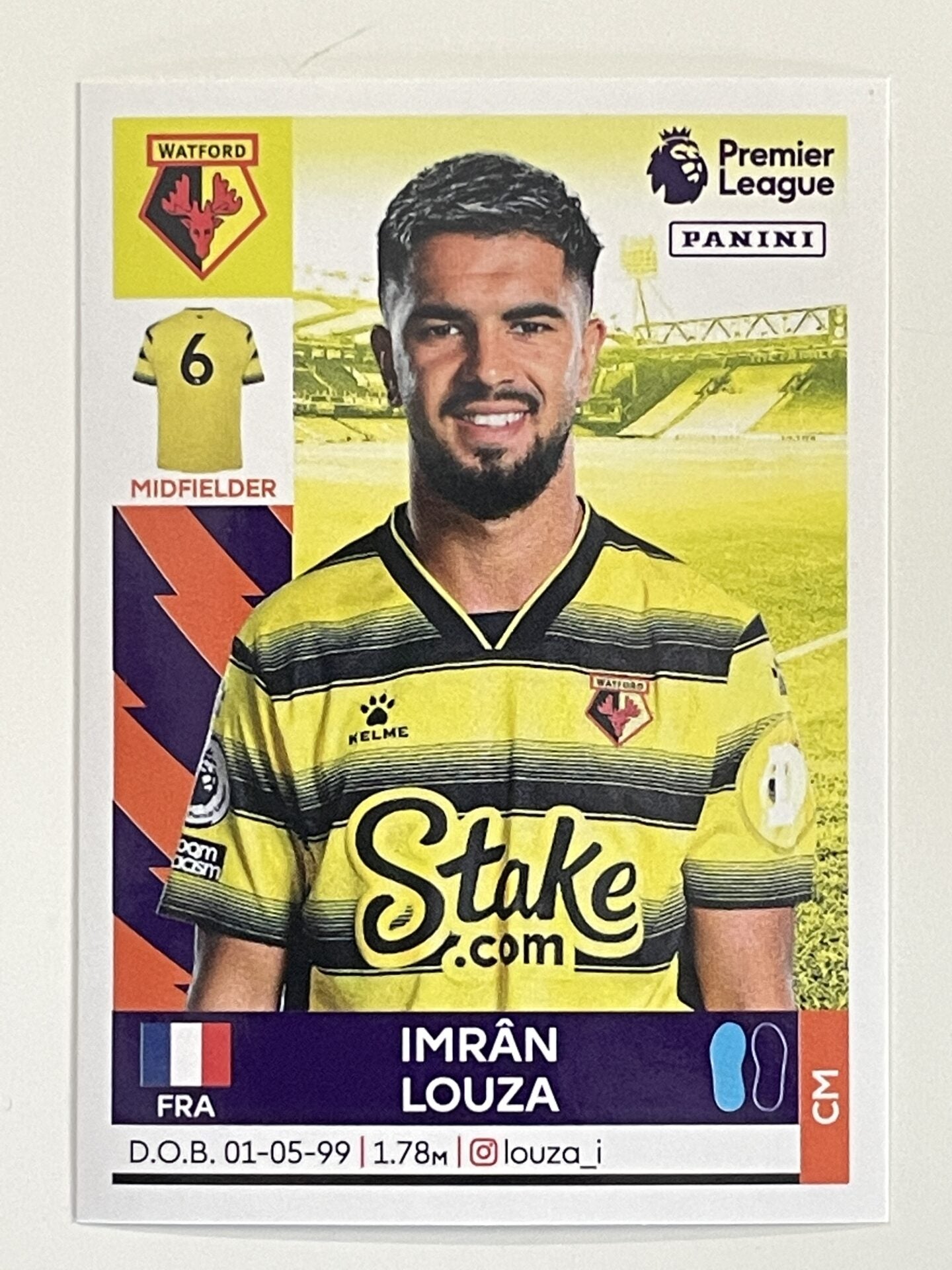 Imran Louza Watford Panini Premier League 2022 Football Sticker