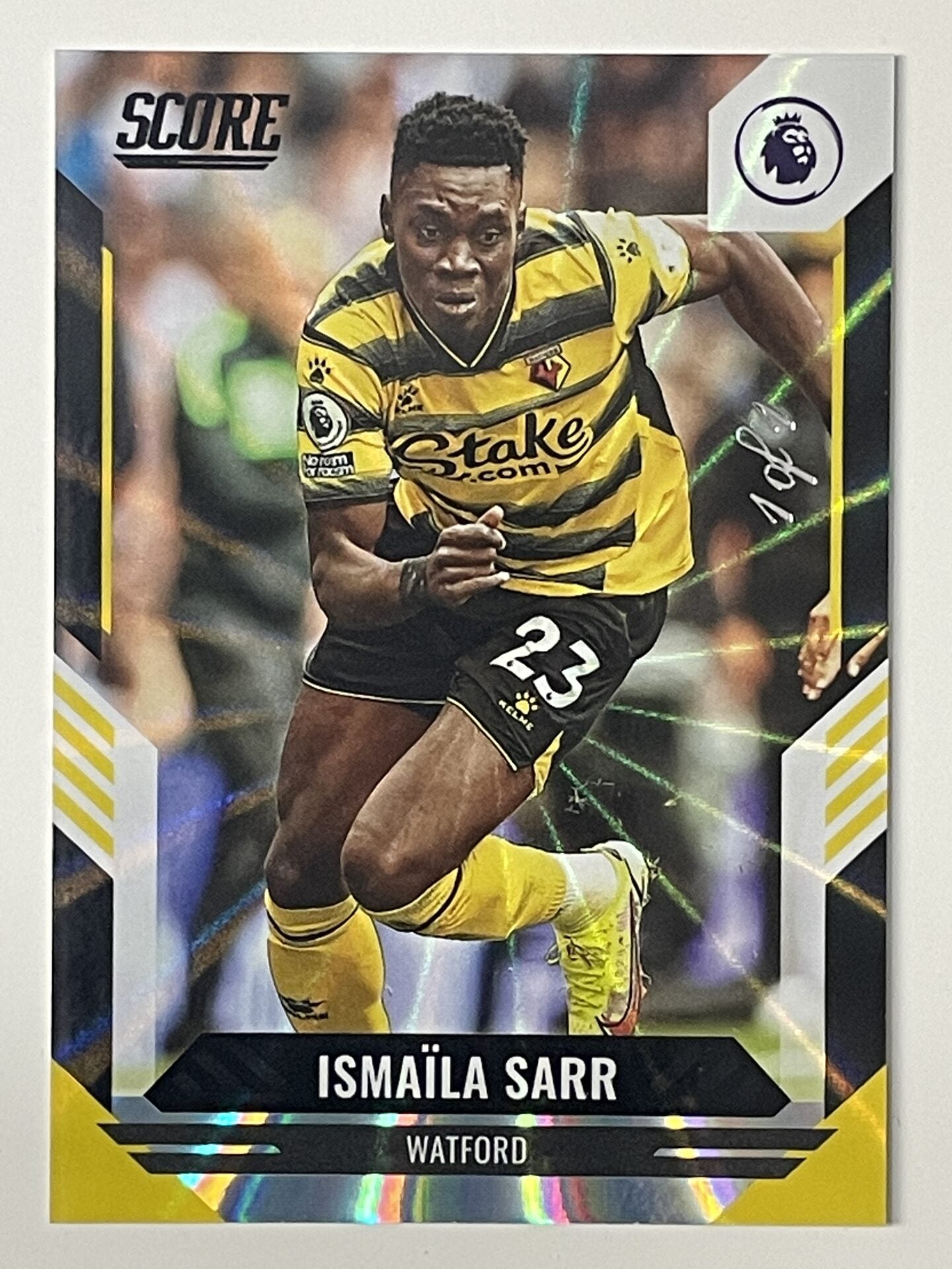 Ismaila Sarr Watford Base Black Laser Parallel Panini Premier League Score 2021 2022