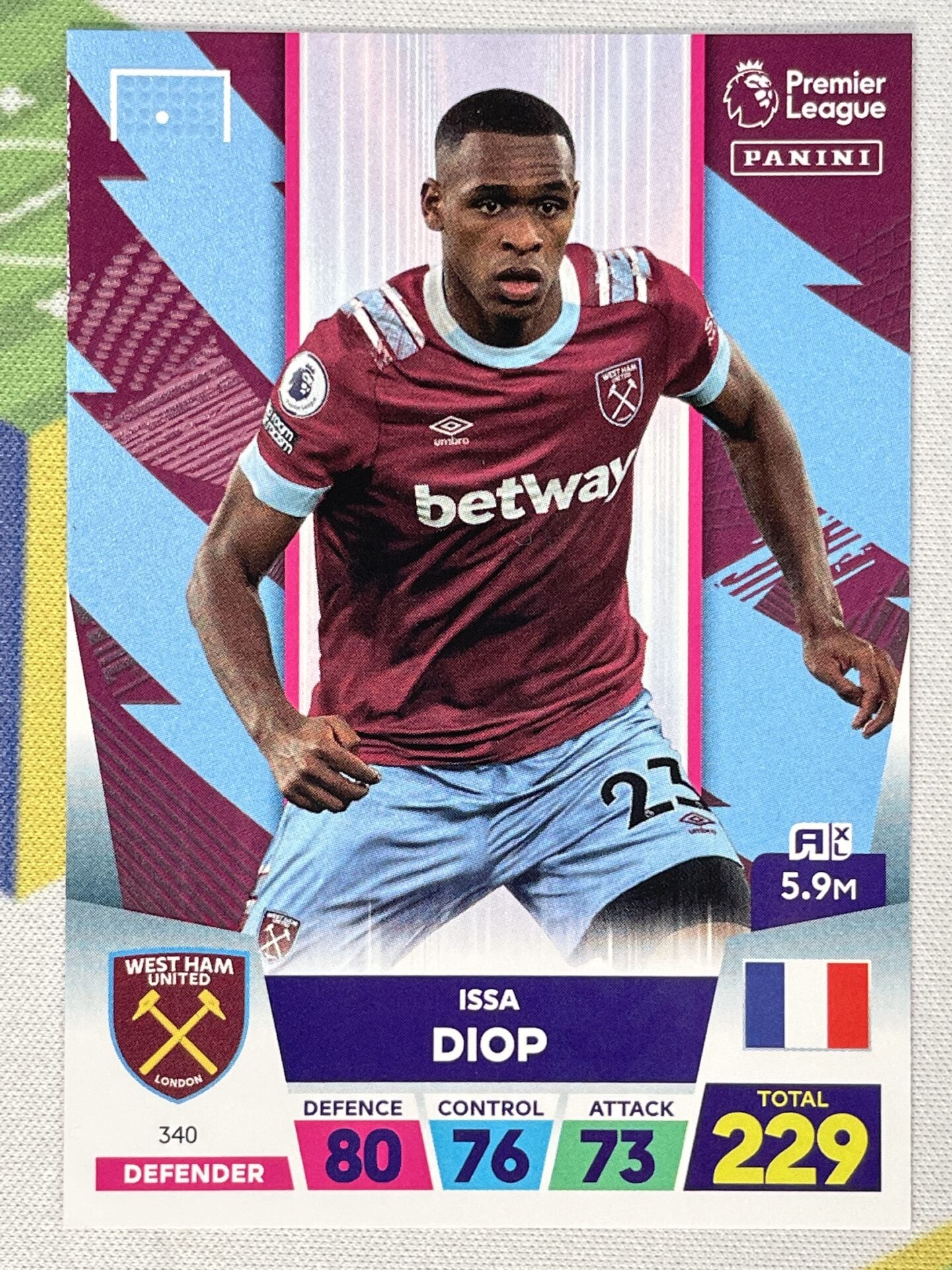 Issa Diop West Ham Panini Premier League Adrenalyn XL 2023 Card