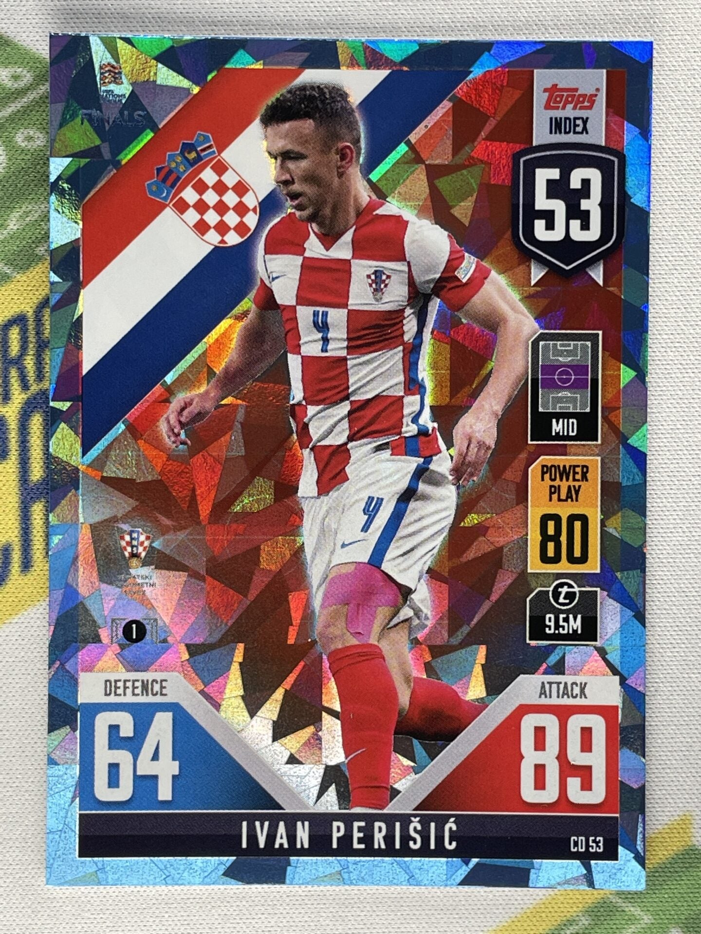 Ivan Perisic Croatia Crystal Foil Parallel Topps Match Attax 101 Road to Nations League 2022 Card