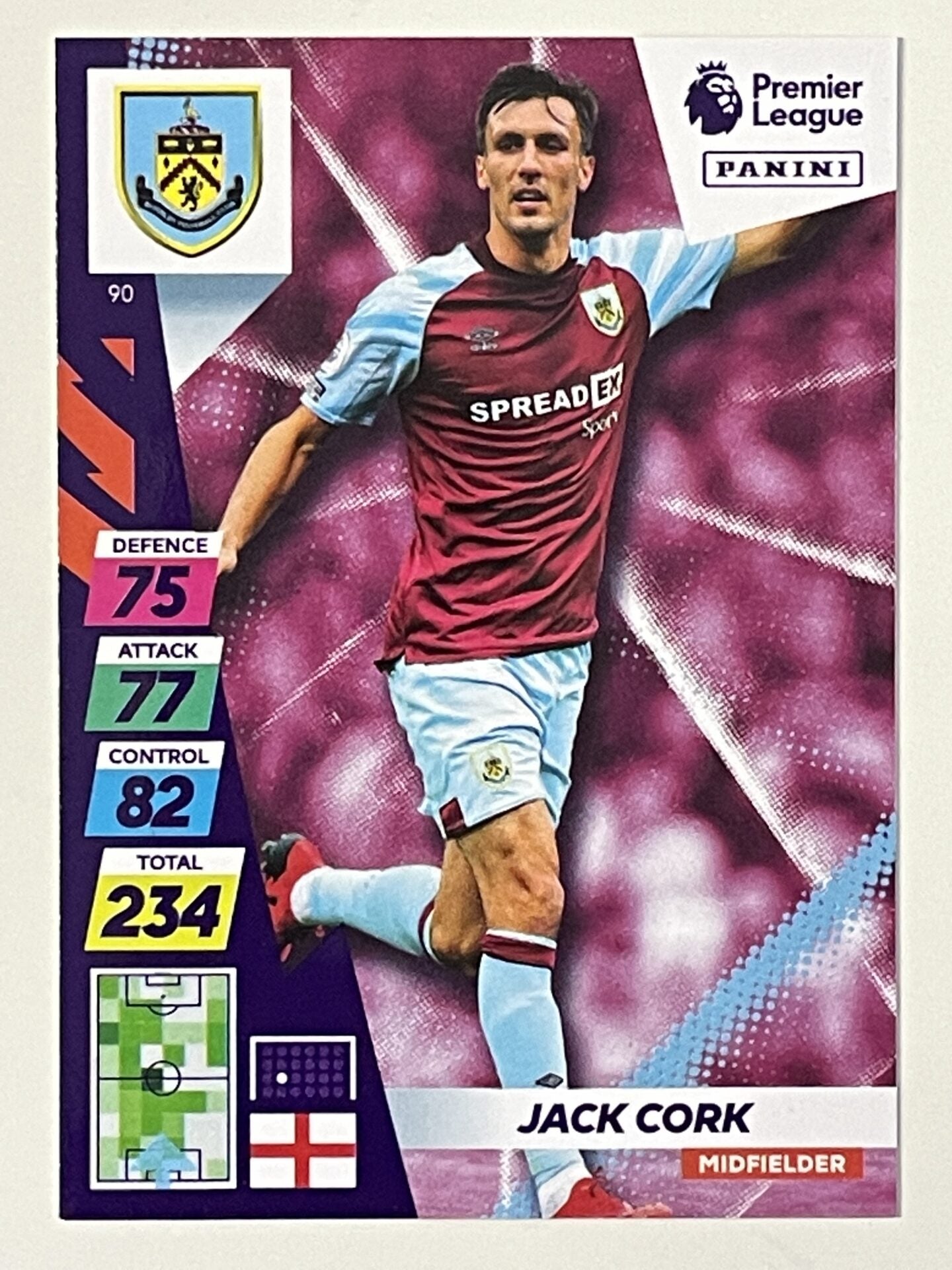 Jack Cork Burnley Base Panini Adrenalyn XL PLUS Premier League 2021 2022