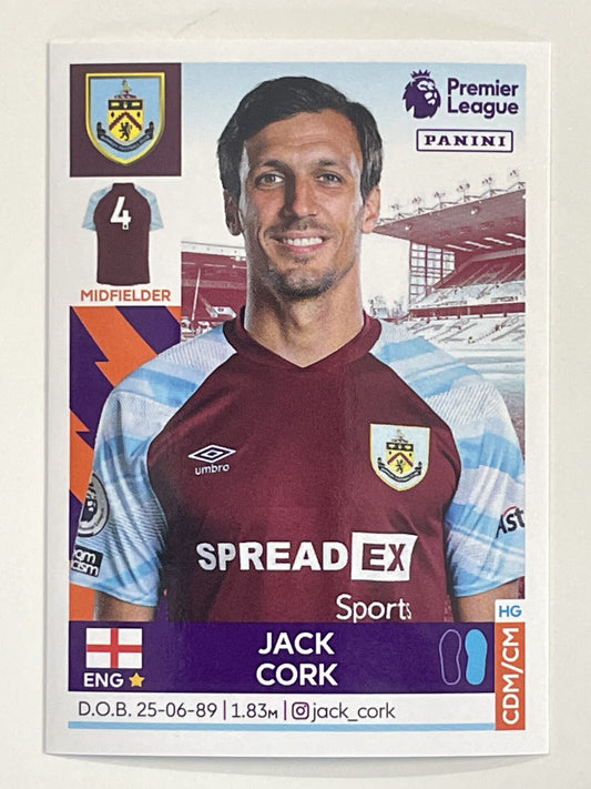 Jack Cork Burnley Panini Premier League 2022 Football Sticker