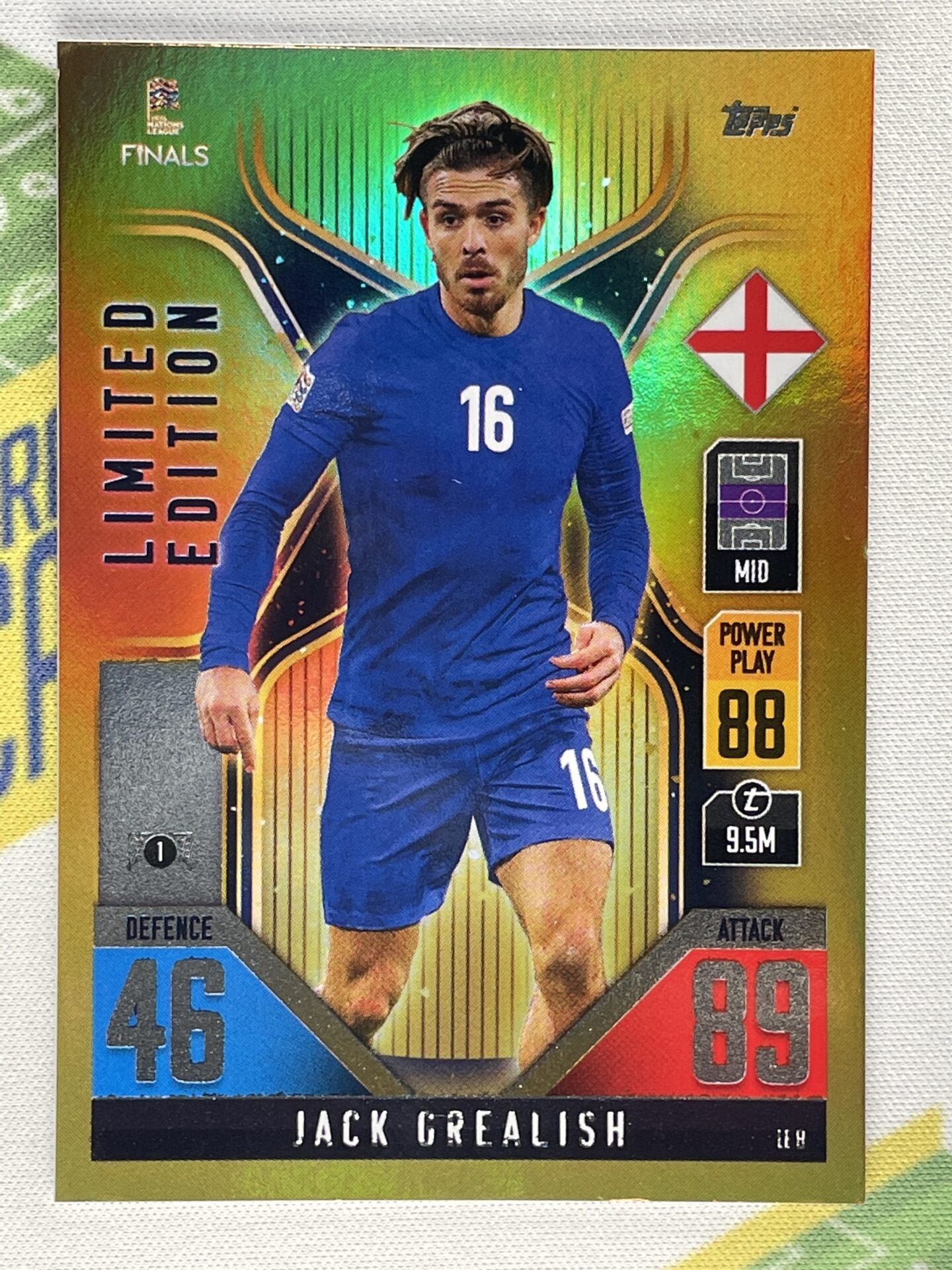 Jack Grealish England Limited Edition Topps Match Attax 101 Road to Nations League 2022 Card