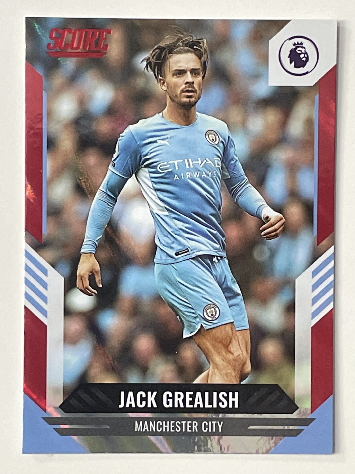 Jack Grealish Manchester City Base Red Lava Parallel Panini Premier League Score 2021 2022