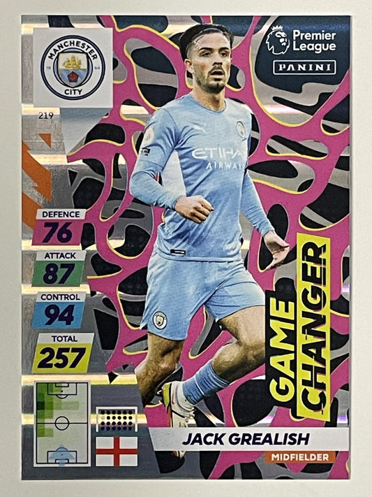 Jack Grealish Manchester City Game Changer Panini Adrenalyn XL PLUS Premier League 2021 2022