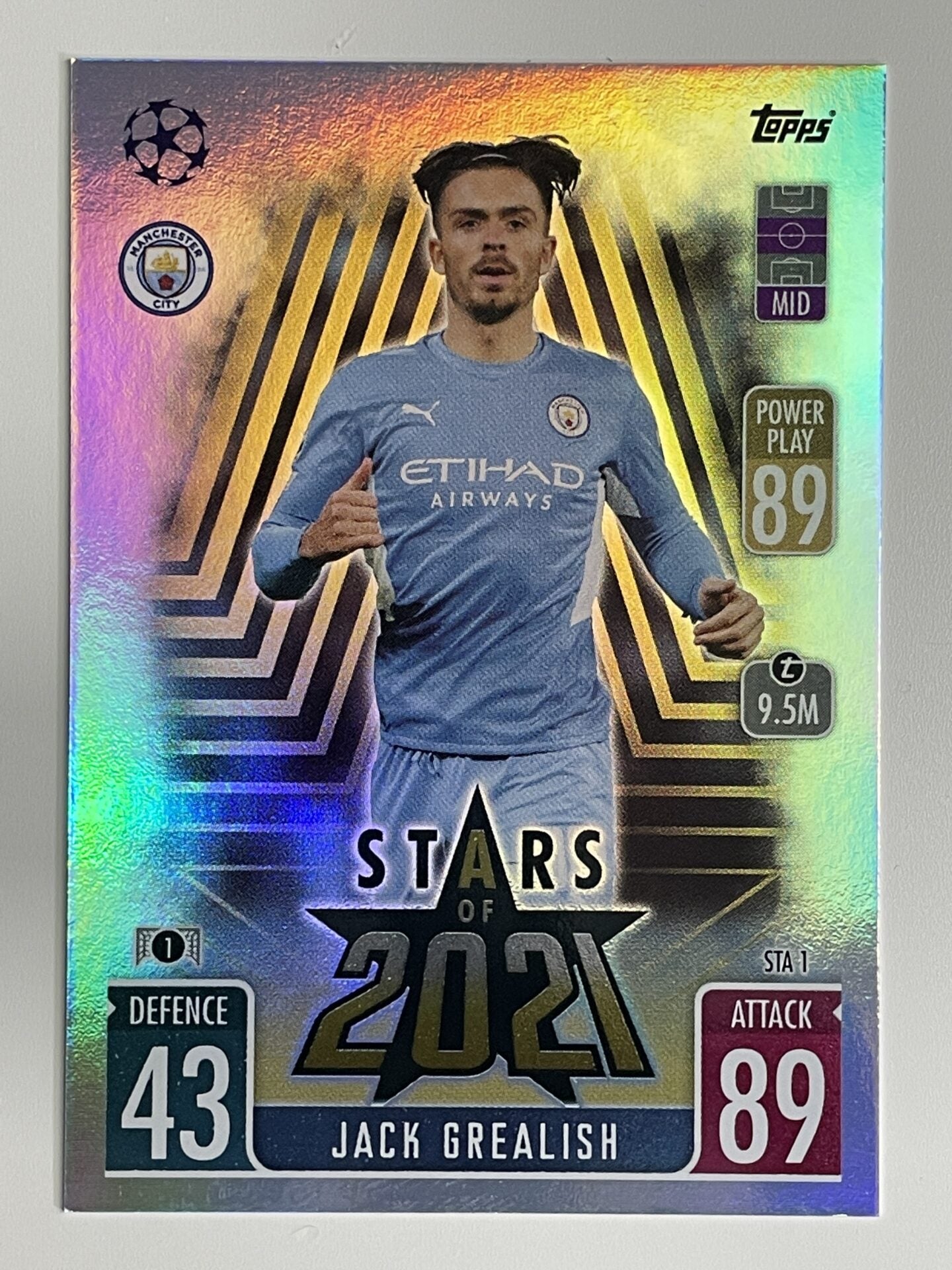 Jack Grealish Manchester City Stars of 2021 Topps Match Attax Extra 2021:22 Champions League Card