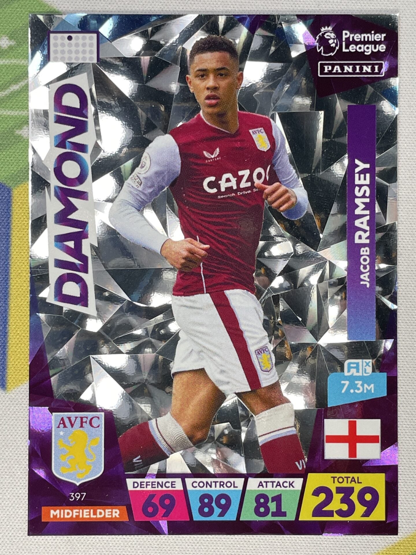 Jacob Ramsey Aston Villa Diamond Panini Premier League Adrenalyn XL 2023 Card