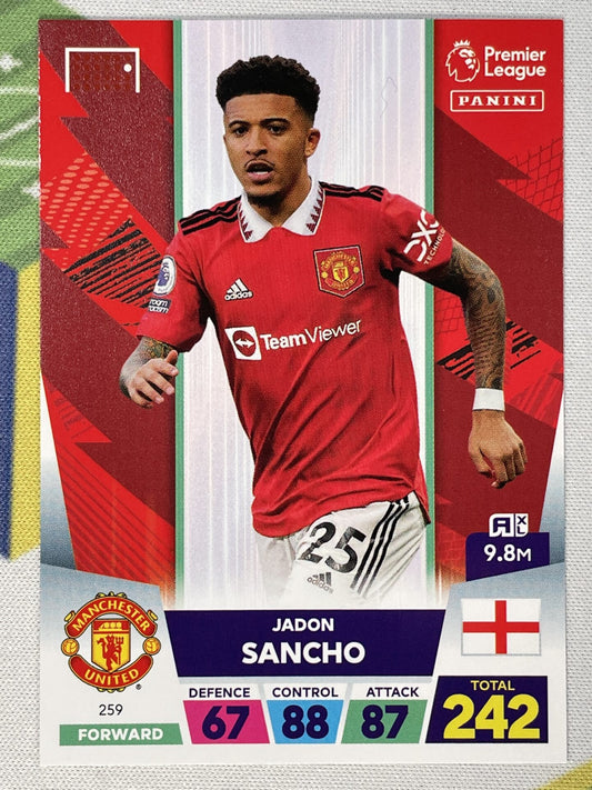 Jadon Sancho Manchester United Panini Premier League Adrenalyn XL 2023 Card