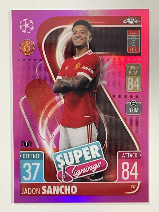 Jadon Sancho Pink Parallel Topps Match Attax Chrome 2021 2022