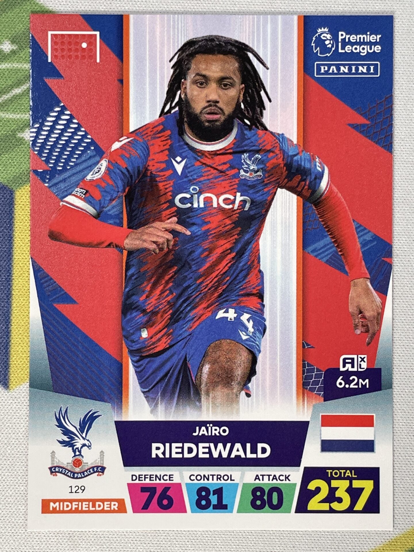 Jairo Riedewald Crystal Palace Panini Premier League Adrenalyn XL 2023 Card