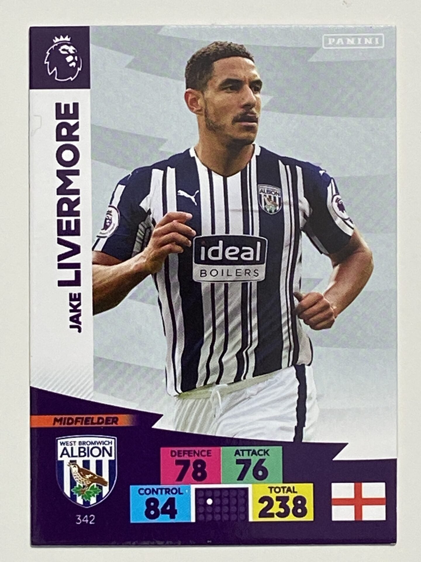 Jake Livermore (West Brom) Football Card &#8211; Premier League Adrenalyn XL 2020:21