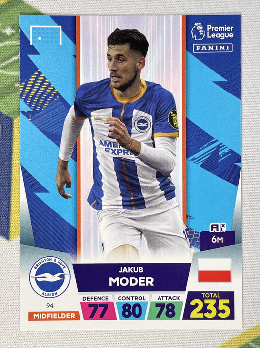 Jakub Moder Brighton Panini Premier League Adrenalyn XL 2023 Card